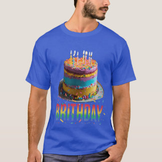 A Photo design Brithday cake colors design men's T-Shirt