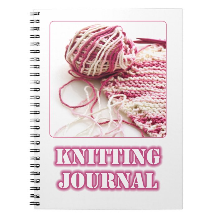 A photograph of Pink Hand Knitting and Needles Spiral Notebook