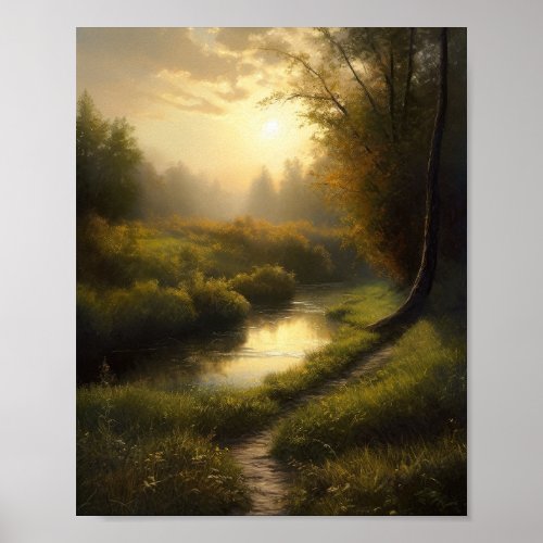 A Photographic Landscape Painting of Serene Cleari Poster