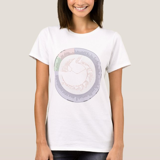 A phylogenetic tree of life Chart T-Shirt (Front)