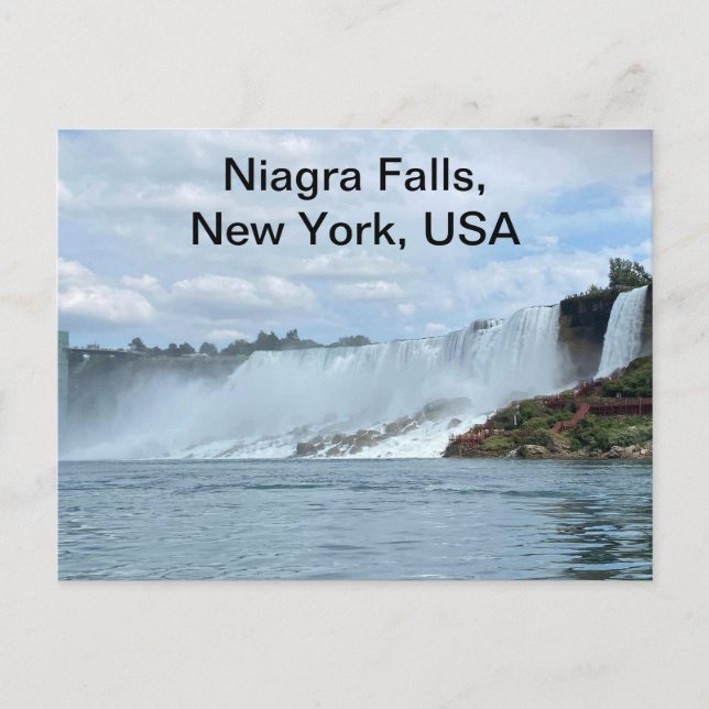 A Pic of Niagra Falls from the New York Side Holiday Postcard (Front)