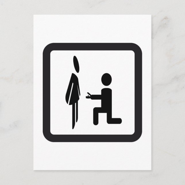 A pictogram marriage proposal - Proposal of mar Postcard (Front)