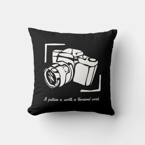 A picture is worth a thousand words photography throw pillow
