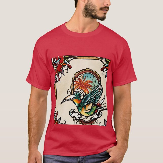 A picture of a bird is made on my t-shirt (Front)