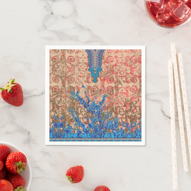 a picture of a blue and beige scarf napkins (Insitu)