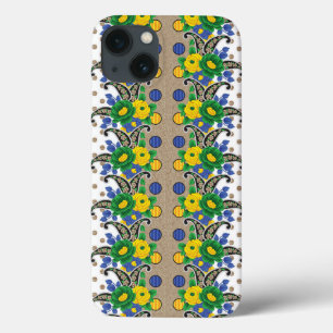 a picture of a pattern that looks like a peacock iPhone 13 case
