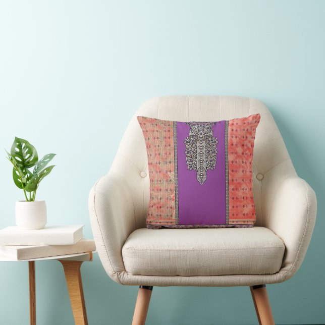 a picture of a scarf with a design on it throw pillow (Chair)