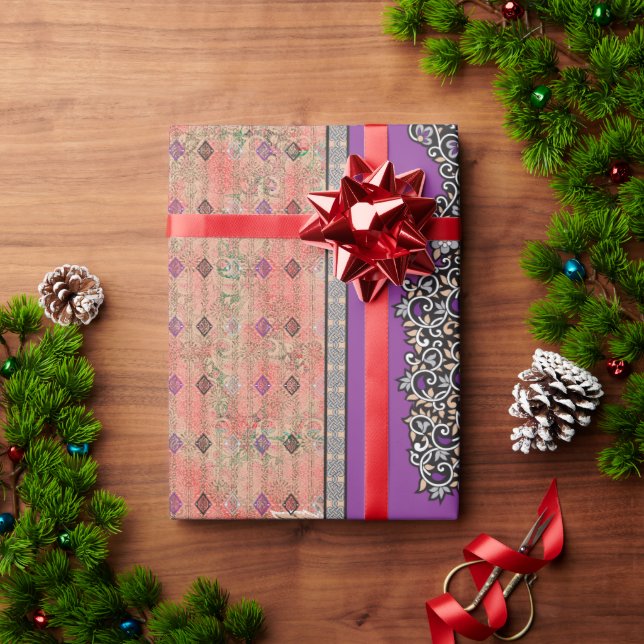 a picture of a scarf with a design on it wrapping paper (Holiday Gift)
