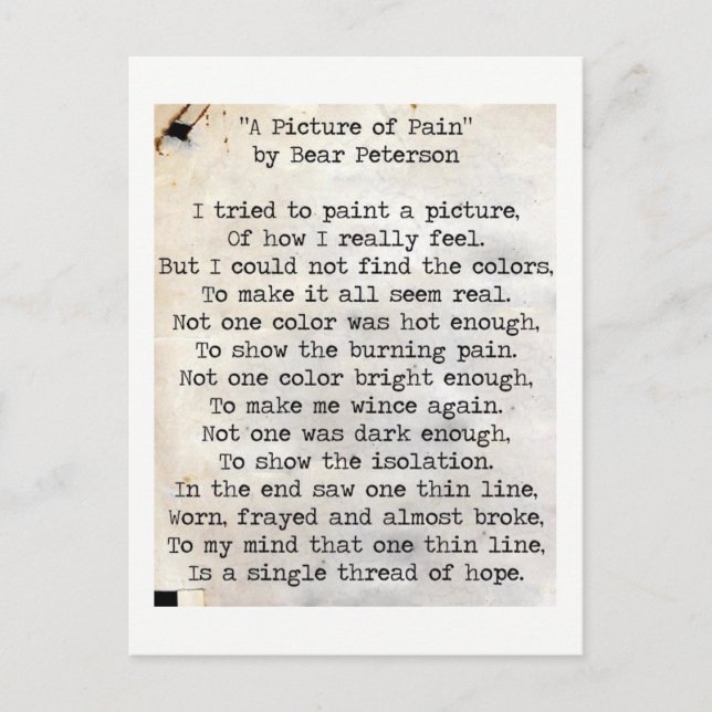 A Picture of Pain Postcard (Front)