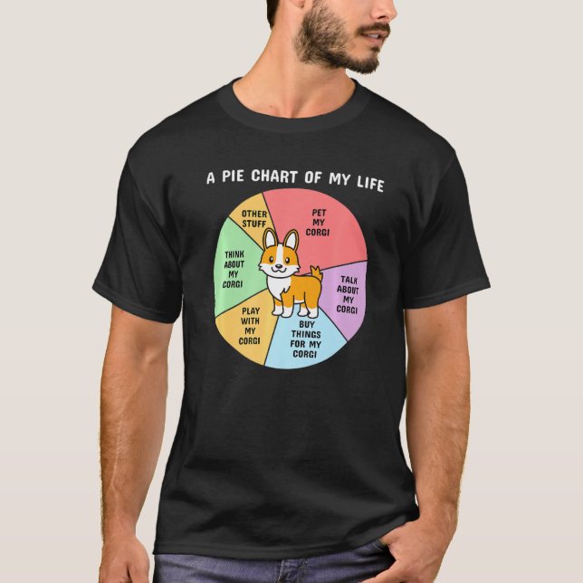 A Pie Chart Of My Life Corgi Dog T-Shirt (Front)