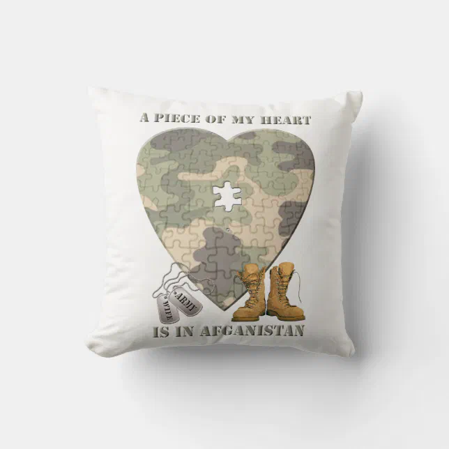 A Piece of My Heart Army Wife Pillow (Front)