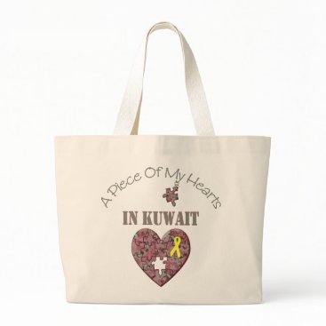 A Piece of My Hearts In Kuwait Large Tote Bag A Piece of My Hearts In Kuwait Large Tote Bag