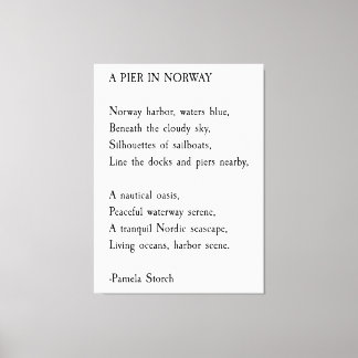 A Pier in Noway Poem by Pamela Storch Canvas Print