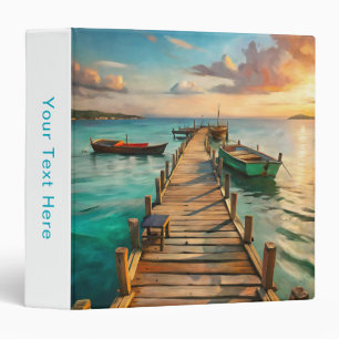 A Pier with Boats 3 Ring Binder