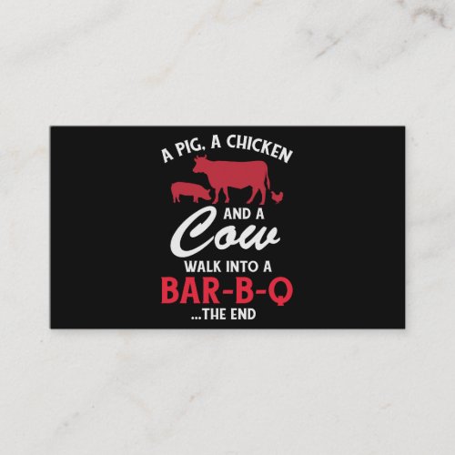 A Pig A Chicken And A Cow Funny BBQ Food Grilling Business Card