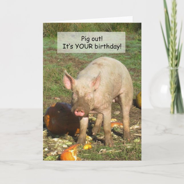 A Pig Birthday Card! Card (Front)