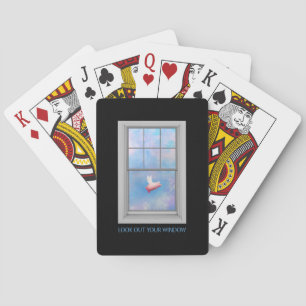 A pig flying past-look out your window poker cards