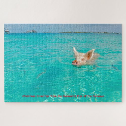 A Pig goes Swimming in the Bahamas Jigsaw Puzzle
