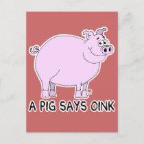 A Pig Says Oink Postcard