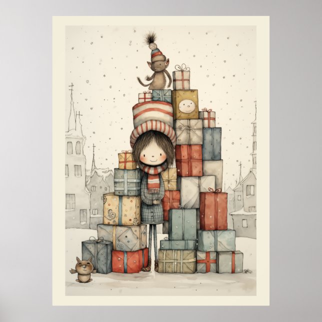 A Pile Of Christmas Presents Poster (Front)