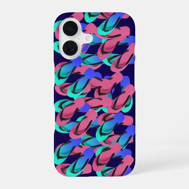 A Pile Of Flip Flops Fun Blue  Iphone Case (Back)