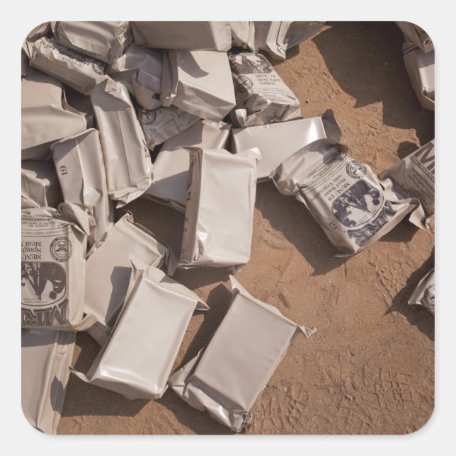 A pile of Meals Ready to Eat Square Sticker (Front)