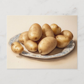 A Pile of Potatoes on a Plate Holiday Postcard