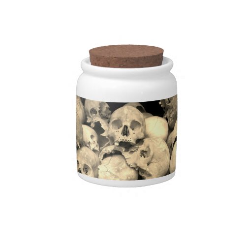 A Pile of Skulls Macabre Porcelain Cork Lid Jar