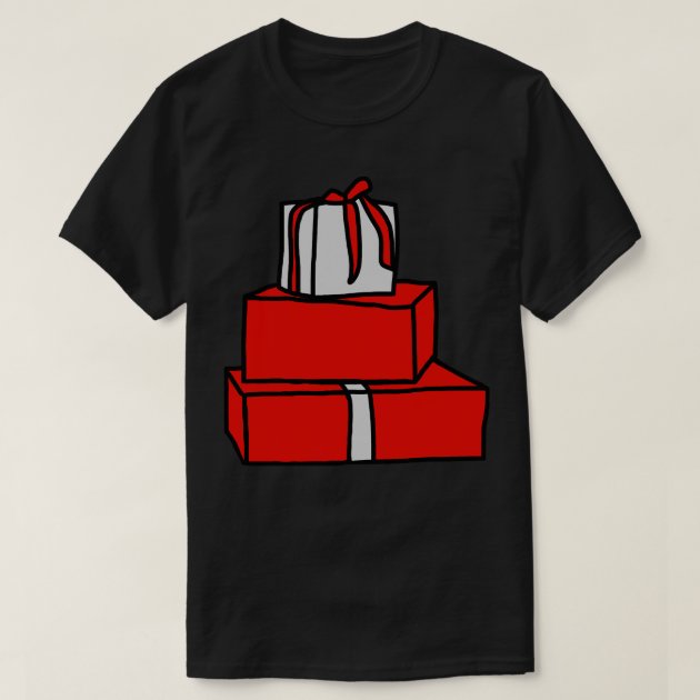 A Pile Of Three Christmas Gift Boxes Copy T-Shirt | Zazzle