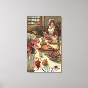 A Pilgrim Woman's Table Canvas Print