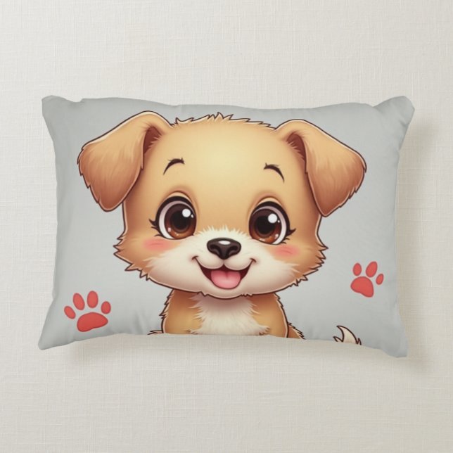 A pillow with a dog and a footprint (Back)