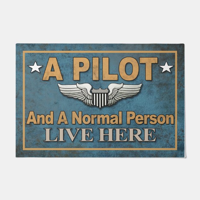 A Pilot Ad Normal Person Live Here Mat, Plane Mat (Front)