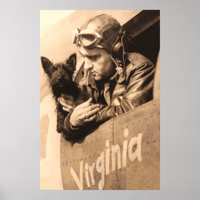 A pilots best friend - Terrier and fighter pilot Poster (Front)