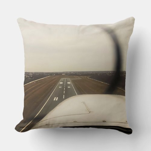 A Pilots Perspective Cessna 172 Cockpit Takeoff Throw Pillow