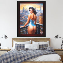 A Pin Up Girl View At Dusk AI Art by Xzendor7