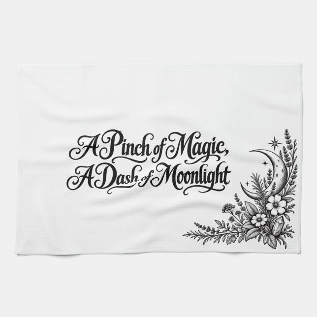A Pinch of Magic Witchy Celestial Kitchen Towel (Horizontal)