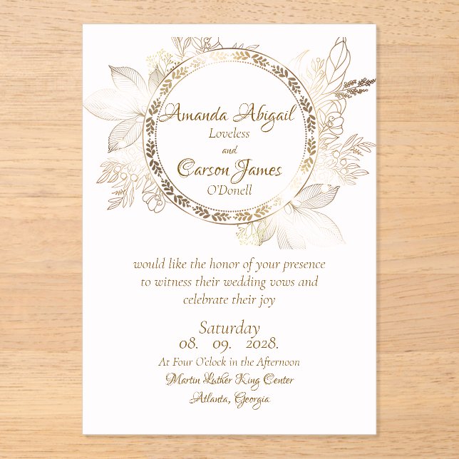  A Pinch of  Pink Acrylic Wedd. Invitation (Front)