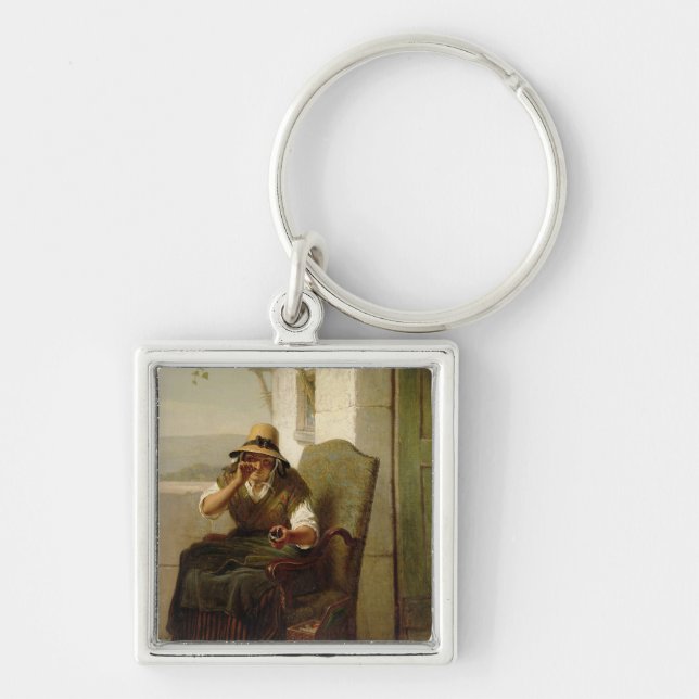 A Pinch of Snuff (oil on canvas) Keychain (Front)
