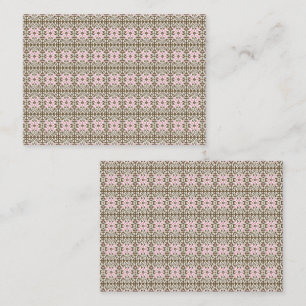 a pink and brown pattern on a white background place card