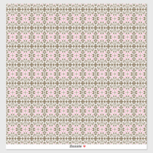 a pink and brown pattern on a white background sticker