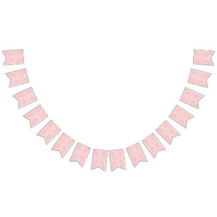 a pink and white abstract design on a white backgr bunting flags