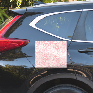 a pink and white abstract design on a white backgr sticker