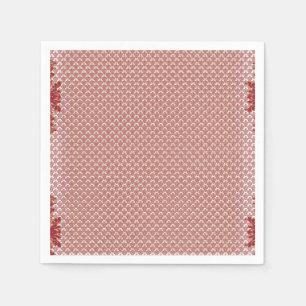 a pink and white background with a pattern napkins