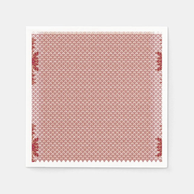 a pink and white background with a pattern napkins (Front)