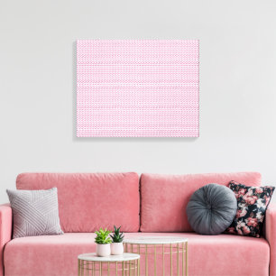 a pink and white background with wavy lines canvas print