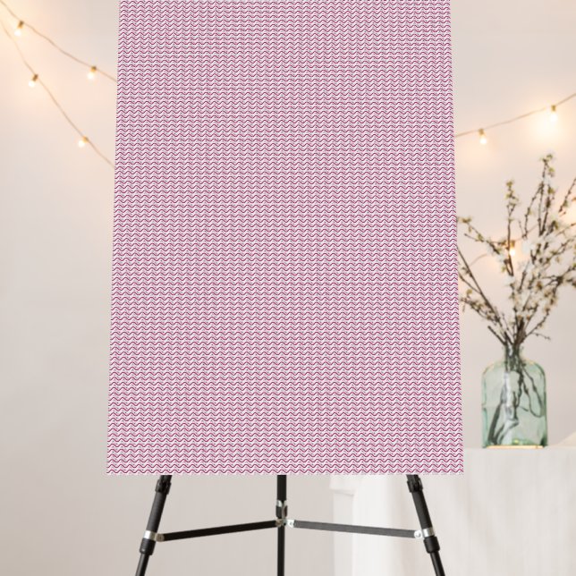 a pink and white background with wavy lines foam board (In Situ (Stand))