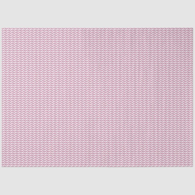 a pink and white background with wavy lines tissue paper (Front)