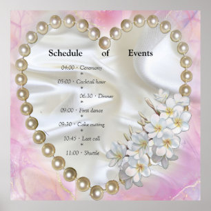A Pink and White Marble Finish with Brushed Gold Poster