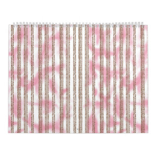 a pink and white striped background calendar