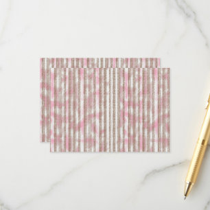 a pink and white striped background enclosure card